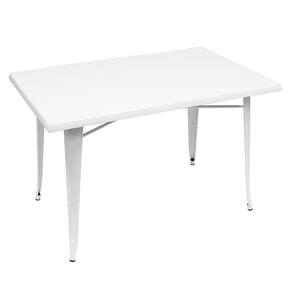 800 x 1200mm White Isotop Table Top with White Tolix Base