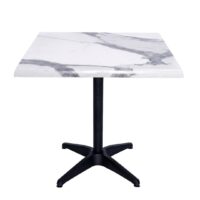 800mm Square Romeo (Marble Look) Isotop Table Top with Black Roma Base