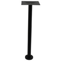 Bolt-In Steel Bar Table Base in Matte Black with Round Pole