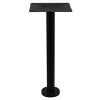 Bolt-In Steel Dining Table Base in Matte Black with Round Pole