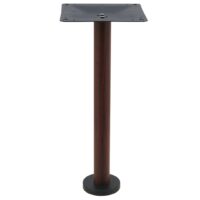 Bolt-In Steel Dining Table Base with Round Walnut Finish Pole