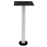 Bolt-In Steel Dining Table Base in Gloss White with Round Pole