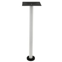 Bolt-In Steel Bar Table Base in Gloss White with Round Pole
