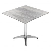 800mm Square Cement Sliq Isotop Table Top with Silver Roma Base