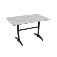 800 x 1200mm Cement Sliq Isotop Table Top with Black Roma Base