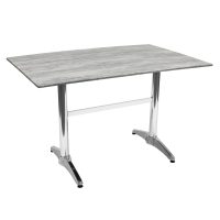 800 x 1200mm Cement Sliq Isotop Table Top with Silver Roma Base