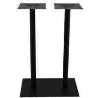 Chicago Twin Bar Table Base in Matte Black with Round Pole