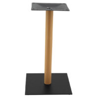 Chicago Dining Table Base in Matte Black with Oak Finish Round Pole