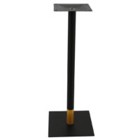 Chicago Bar Table Base in Matte Black with Gold Tip Round Pole