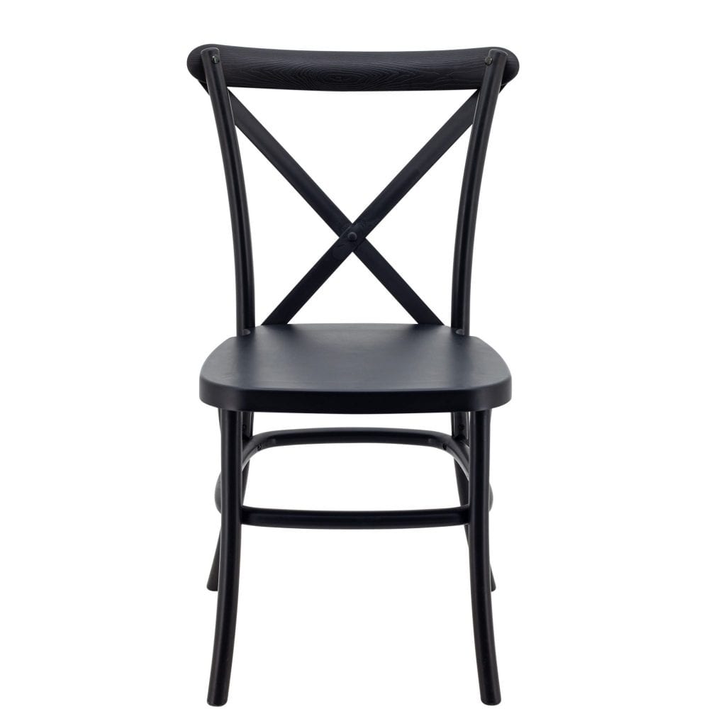 Resin Cross Back Bentwood Chair in Black Cafe Chairs Melbourne