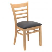 Ladder Back Chair with Charcoal Cushion in Oak