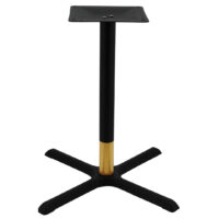 Maxwell Large Dining Table Base in Matte Black with Gold Tip Round Pole