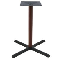 Maxwell Large Dining Table Basein Matte Black with Walnut Finish Round Pole