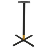 Maxwell Large Bar Table Base in Matte Black with Gold Tip Round Pole