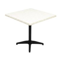 800mm Square Marble Isotop Table Top with Black Roma Base