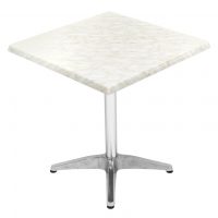 700mm Square Marble Isotop Table Top with Silver Roma Base