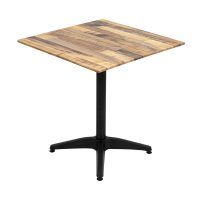 700mm Square Rustic Maple Sliq Isotop Table Top with Black Roma Base
