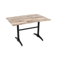 800 x 1200mm Rustic Maple Sliq Isotop Table Top with Black Roma Base