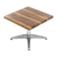 600mm Square Shesman Isotop Table Top with Silver Roma Coffee Base