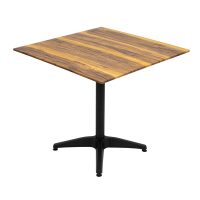 800mm Square Shesman Sliq Isotop Table Top with Black Roma Base