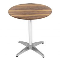 700mm Round Shesman Sliq Isotop Table Top with Silver Roma Base