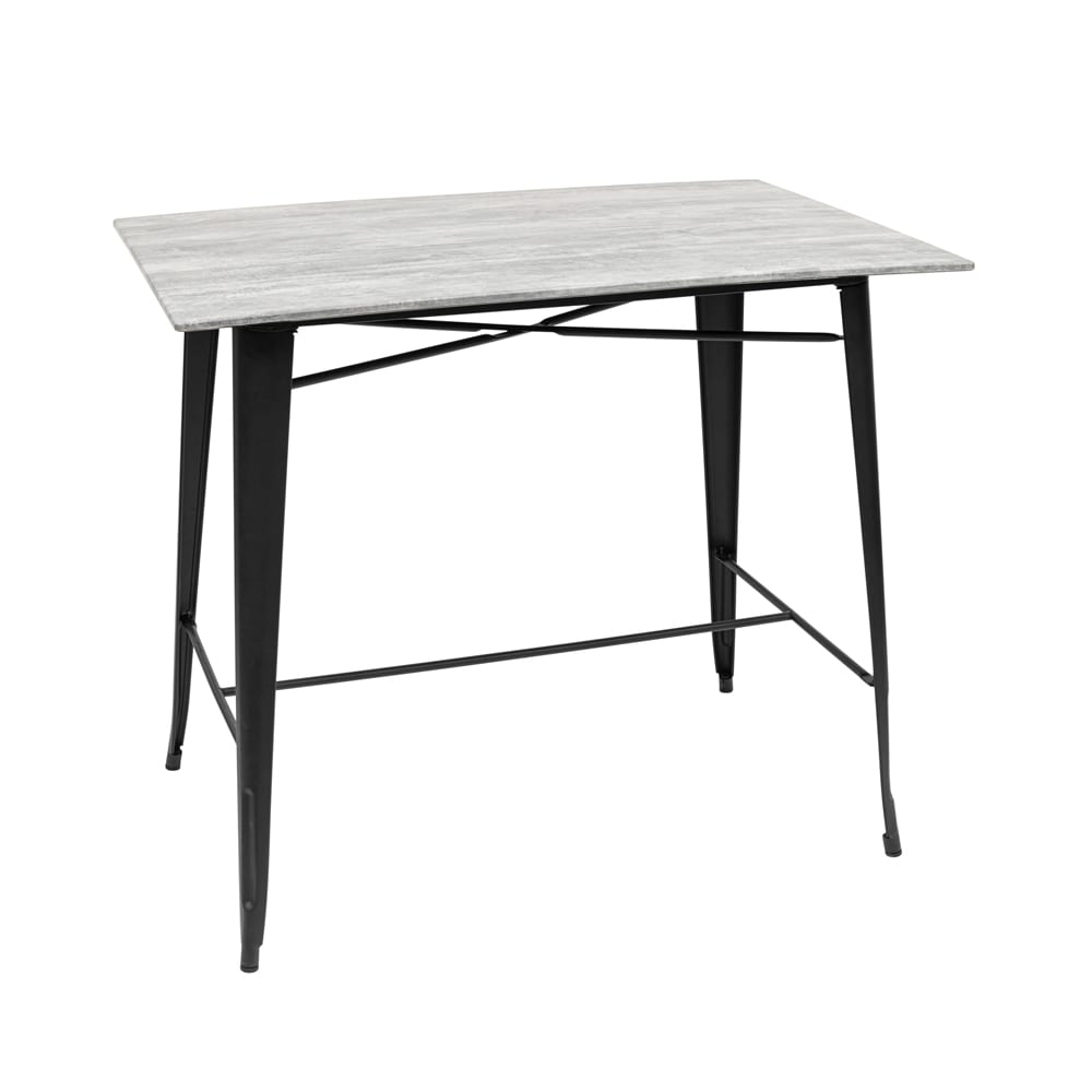 800 x 1200mm Cement Sliq Isotop Table Top with Black Tolix Bar Base