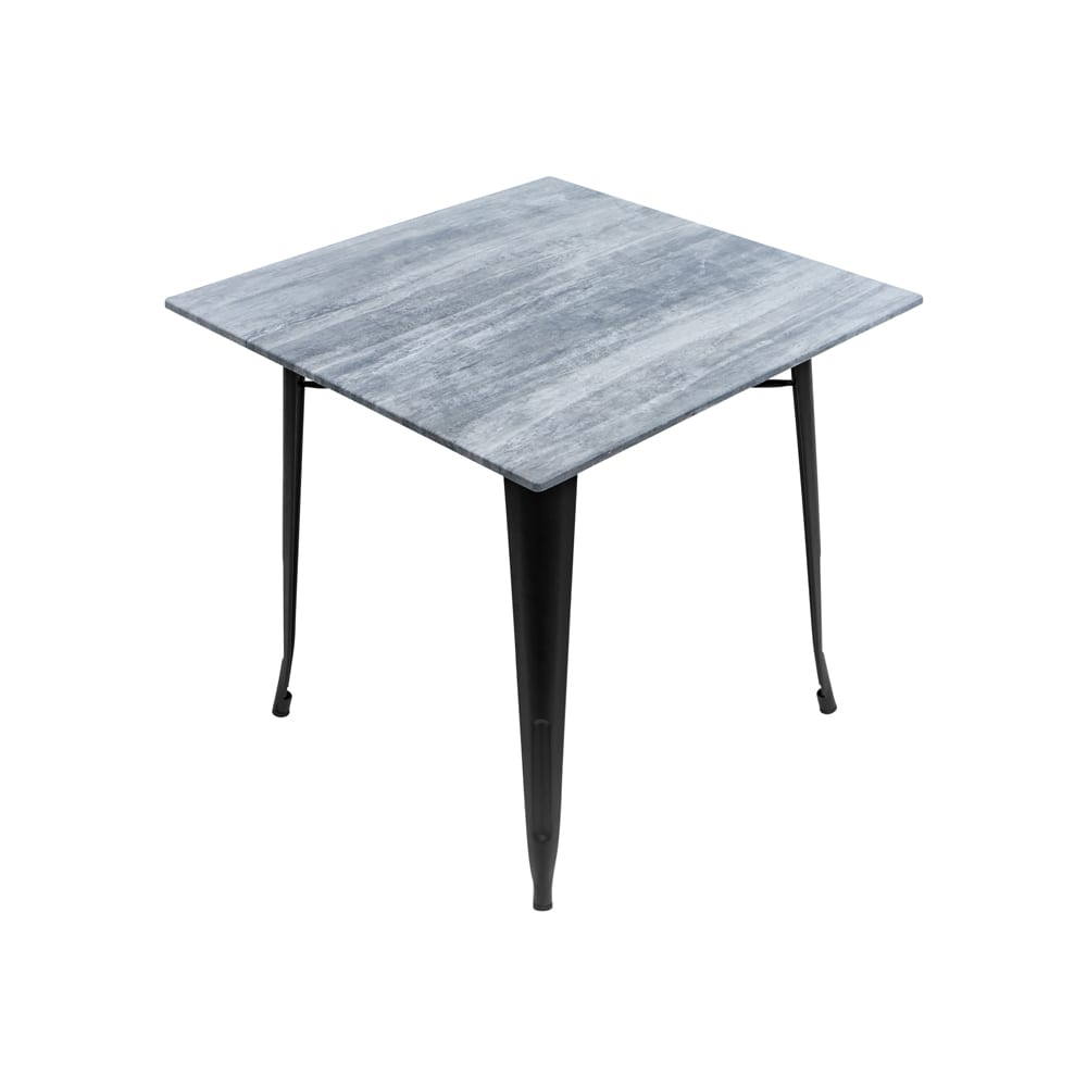 800mm Square Cement Sliq Isotop Table Top with Black Tolix Base