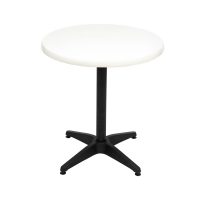 700mm Round White Isotop Table Top with Black Roma Base