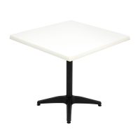 800mm Square White Isotop Table Top with Black Roma Base