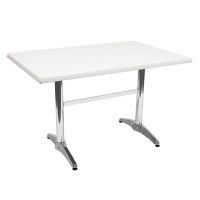 800 x 1200mm White Isotop Table Top with Silver Twin Roma Base