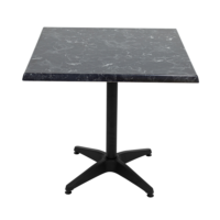 800mm Square Alcantara Black (Marble) Isotop Table Top with Black Roma Base