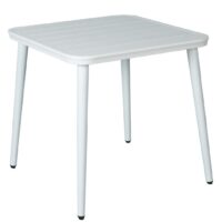Aluminium Slat Table in Matte White