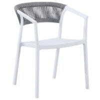 Banjo Chair in White and Grey