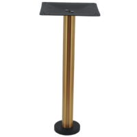 Bolt-In Stainless Steel Dining Table Base in Gold Finish with Round Pole