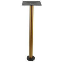 Bolt-In Stainless Steel Bar Table with Round Gold Pole