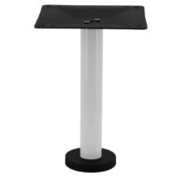 Bolt-In Steel Coffee Table Base in Gloss White with Round Pole