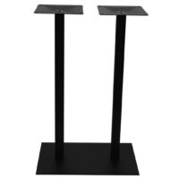 Chicago Twin Bar Table Base in Matte Black with Square Pole
