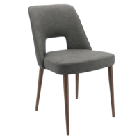 Hanover Chair in Charcoal with Walnut Legs