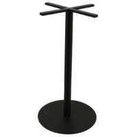 Large Circular Steel Bar Table Base in Matte Black with Round Pole