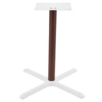Maxwell Large Dining Table Base in Gloss White with Walnut Look Round Pole