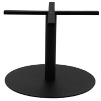 Large Circular Steel Coffee Table Base in Matte Black with Round Pole