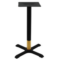 Maxwell Dining Table Base in Matte Black with Gold Tip Round Pole