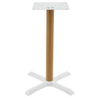 Maxwell Dining Table Base in Gloss White with Oak Look Round Pole