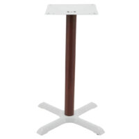 Maxwell Dining Table Base in Gloss White with Walnut Look Round Pole