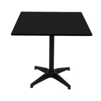 800mm Square Black Compact Laminate Table Top with Black Roma Base