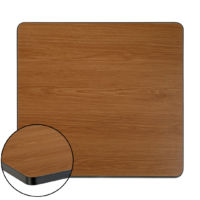 Walnut Square Sintered Stone Table Top with Black Edge