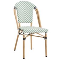 Parisian Chair in Sage Texteline V-Pattern Light Frame
