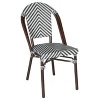 Parisian Chair in Black Texteline V-Pattern Dark Frame