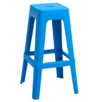 Tall Polypropylene Replica Tolix Stool in Blue
