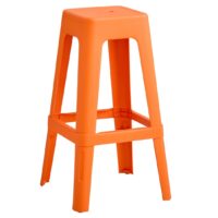 Tall Polypropylene Replica Tolix Stool in Orange